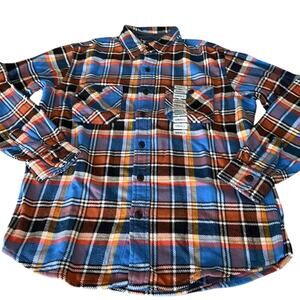 Lands’ End Mens Multicolor Plaid Heavyweight Shirt Size Small Gorpcore